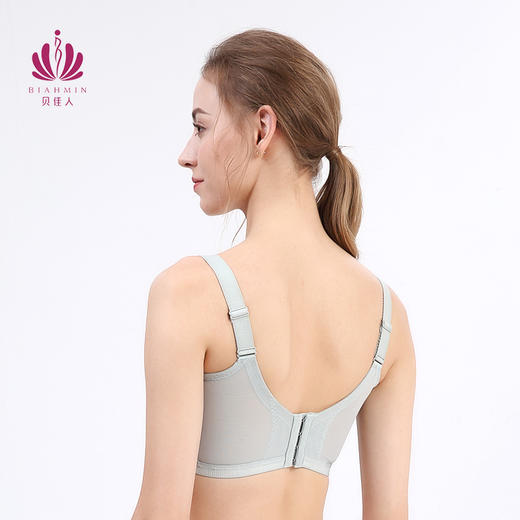 贝佳人文胸新款大码内衣全罩杯夏季薄款女深V大包容胸罩BW982101 商品图4