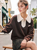 OLrain欧芮儿法式POLO领卫衣女秋季2022新款宽松洋气撞色慵懒上衣 商品缩略图1