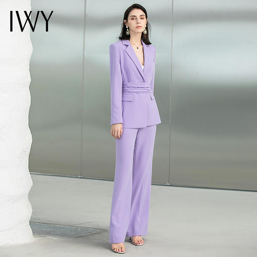 IWY/紫色职业西装套装高档工作服美业主持人名誉时尚气质美容院OL 223158C1+P2 商品图2