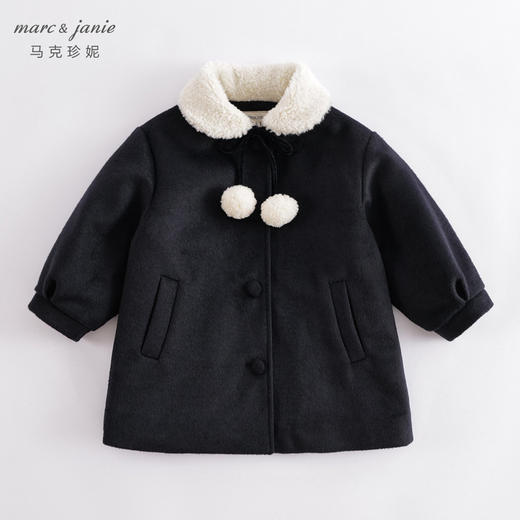 marcjanie马克珍妮秋冬新款 女童娃娃领毛呢夹棉大衣221576 商品图1