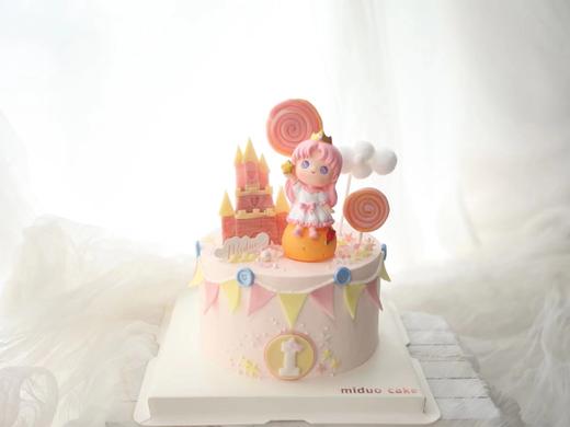 女孩款 摘星星的女孩 粉色 童真 少女心 周岁蛋糕 商品图0