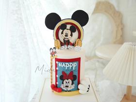 卡通主题款 Disney迪士尼米奇米妮 复古 可爱 周岁 男孩女孩造型蛋糕