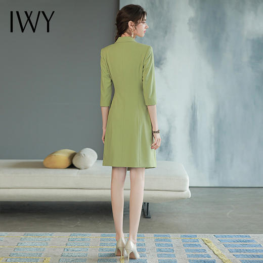 IWY/绿色显白西装连衣裙气质名媛新款小个子西服裙主持人正装Q755 商品图2