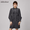 oldcolour2021秋商场同款长袖气质褶皱连衣裙N34103448 商品缩略图2