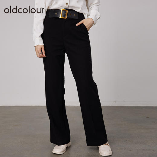 oldcolour2021秋商场同款高腰显瘦直筒气质休闲裤长裤女N34073401 商品图0