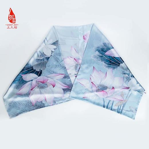SAINTJOY/上久楷女式真丝披肩 合乐连年·灰绿色 PJS20002 商品图9