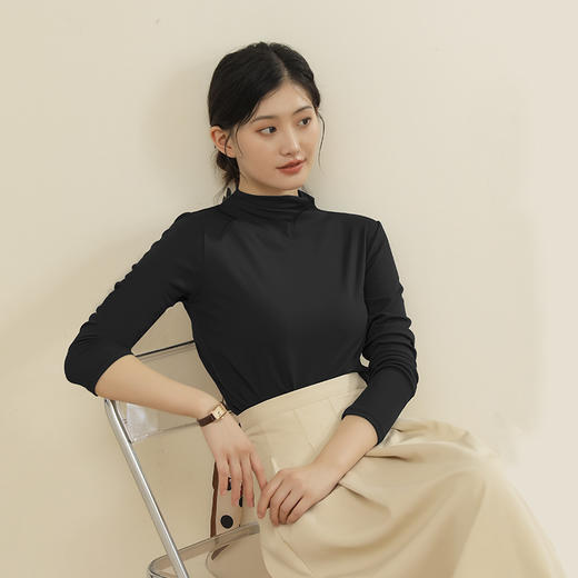 【买一送一！纯色莫代尔打底衫】2023年春秋新款，内搭洋气紧身，百搭长袖t恤上衣女 商品图1