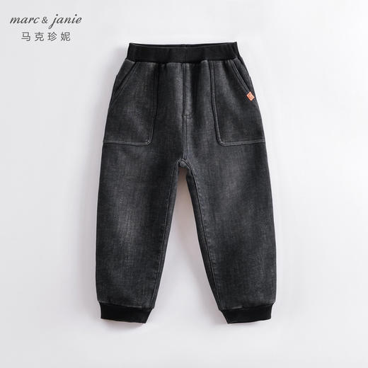 马克珍妮秋冬新款 男童大口袋加绒牛仔裤 儿童裤子221888 商品图1