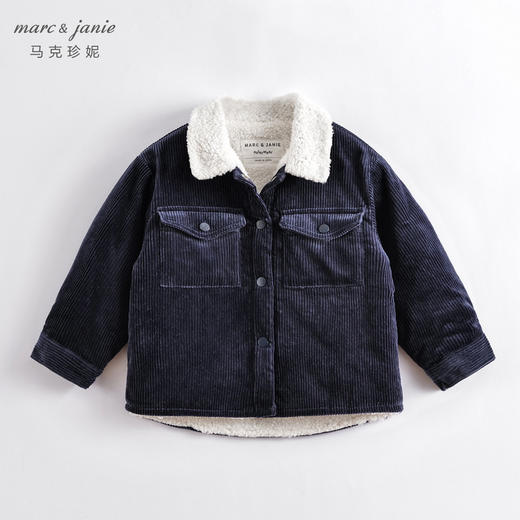 马克珍妮冬装新款 男童灯芯绒加绒保暖外套 儿童棉衣221623 商品图1