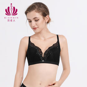 贝佳人文胸新款大码内衣夏季薄款女舒适聚拢上托美背胸罩BW922055