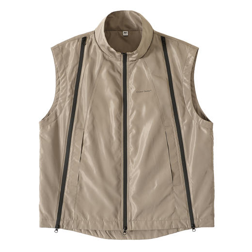 CryingCenter 沙色拼接分割结构背心外套 棉马甲 哭喊中心 商品图4