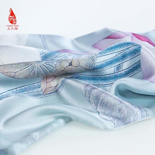 SAINTJOY/上久楷女式真丝披肩 合乐连年·灰绿色 PJS20002 商品图10