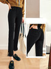 OLrain欧芮儿法式黑色牛仔裤女秋季2022年新款开叉毛边小脚九分裤 商品缩略图3