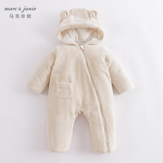 马克珍妮冬装新款 男女宝宝珊瑚绒夹棉连体衣 婴儿外出服221218 商品图1