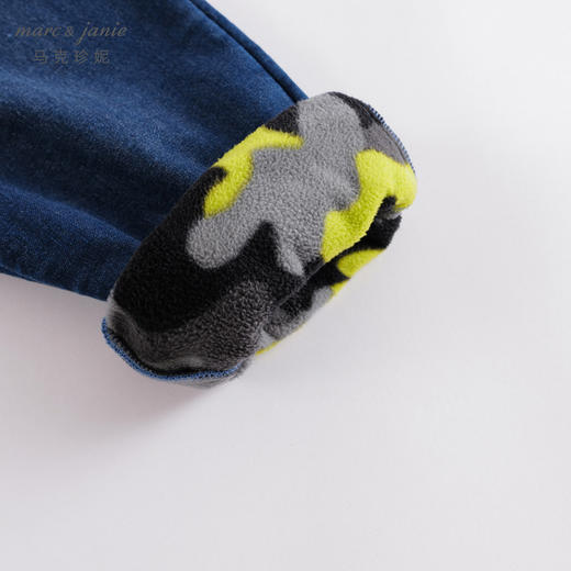 马克珍妮秋冬新款 男童大口袋加绒牛仔裤 儿童裤子221888 商品图4