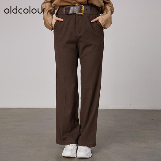 oldcolour2021秋商场同款高腰显瘦直筒气质休闲裤长裤女N34073401 商品图1