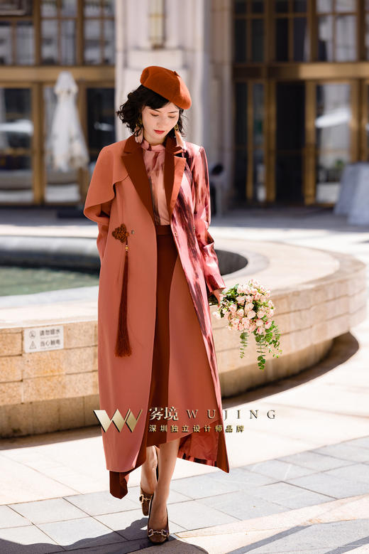 2202154 柔雾珊瑚 高密双层乱麻外套 雾境 商品图2