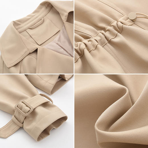 女装大翻领短款收腰款风衣外套-22080F2232360 商品图2