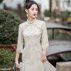 CM-300 年轻款旗袍少女倒大袖2022秋冬新款日常可穿收腰显瘦旗袍连衣裙 商品缩略图3