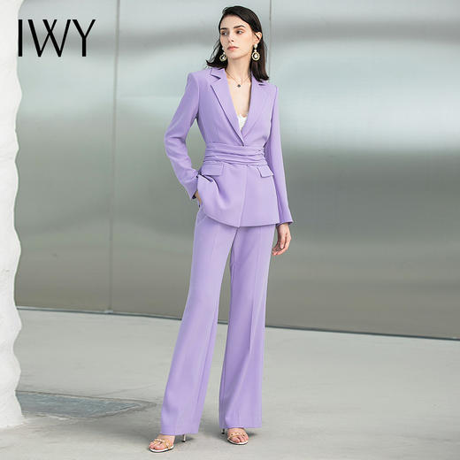 IWY/紫色职业西装套装高档工作服美业主持人名誉时尚气质美容院OL 223158C1+P2 商品图1
