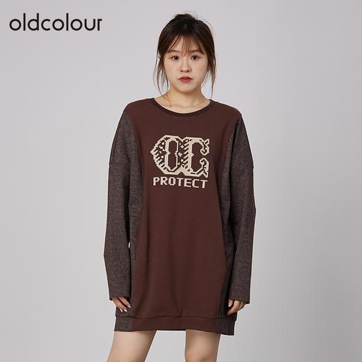 oldcolour2021秋商场同款气质休闲简约圆领长袖连衣裙N34103440 商品图2