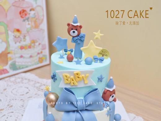 1027CAKE | 双层 翻糖玩偶装饰蛋糕 纯手工 泰迪熊主题 周岁蛋糕 商品图2