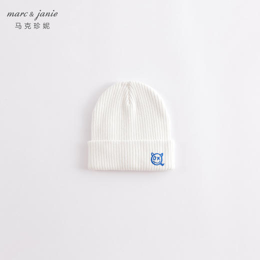 马克珍妮冬装新款 男女童时尚绣花针织帽圆顶帽 儿童帽子221838 商品图1