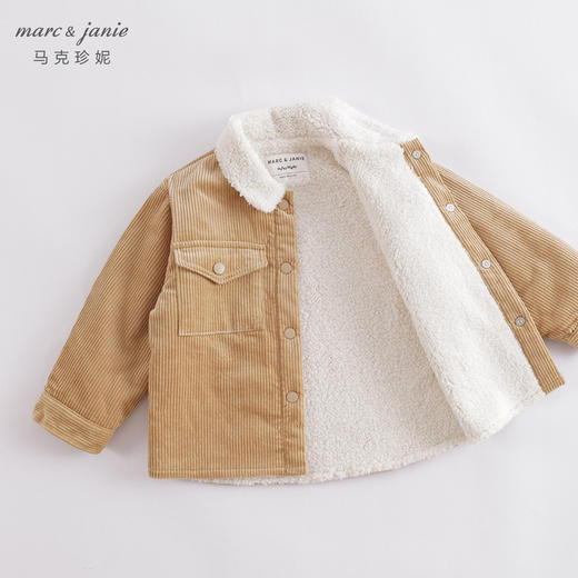 马克珍妮冬装新款 男童灯芯绒加绒保暖外套 儿童棉衣221623 商品图3