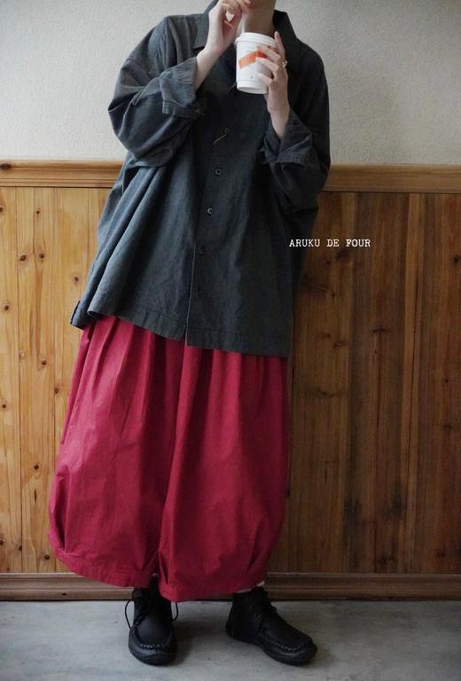 HARVESTY 牛仔蓝炭黑白色宽松衬衫 商品图3