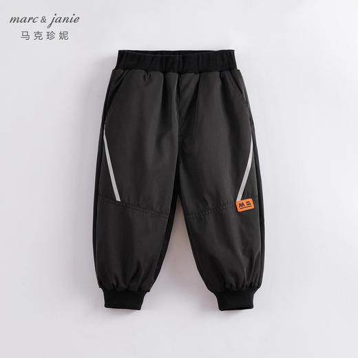 马克珍妮冬装新款 男童防风加绒束脚运动裤 儿童裤子221877 商品图0