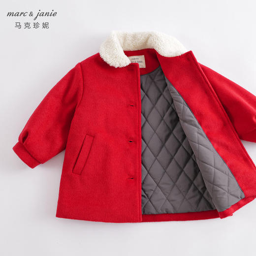 marcjanie马克珍妮秋冬新款 女童娃娃领毛呢夹棉大衣221576 商品图2