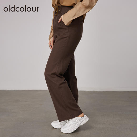 oldcolour2021秋商场同款高腰显瘦直筒气质休闲裤长裤女N34073401 商品图3