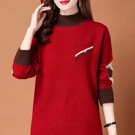 AYS-7525胖妈妈秋冬毛衣女套头中长款加肥加大码上衣 商品图0