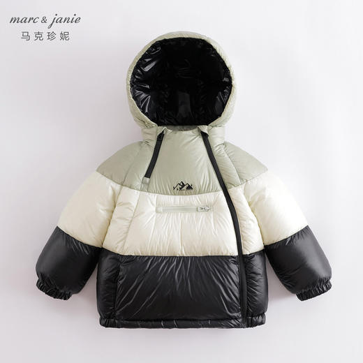 马克珍妮冬装新款 男童三色拼接超轻保暖羽绒服221737 商品图1
