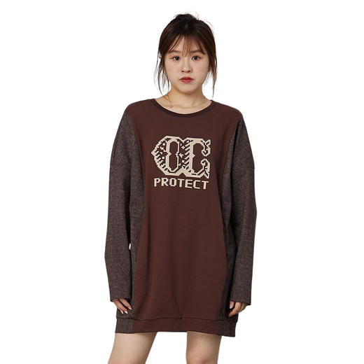 oldcolour2021秋商场同款气质休闲简约圆领长袖连衣裙N34103440 商品图4