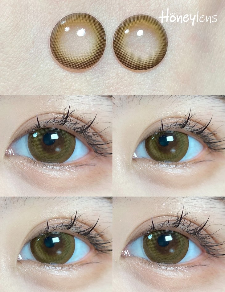 HONEYLENS年抛隐形眼镜 大奶茶14.5mm 1副/2片-VVCON美瞳网8