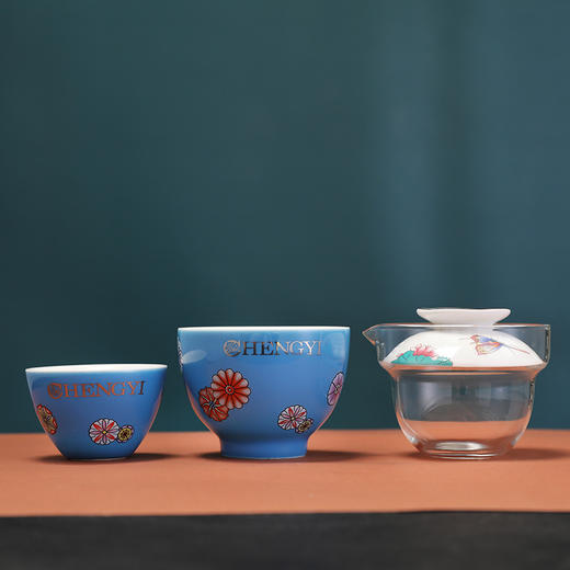 成艺德化陶瓷 皮球花旅行茶具简约便携功夫茶具快客杯 商品图0