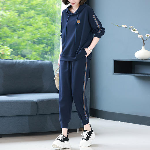 休闲运动服套装，秋新款时尚妈妈洋气秋装卫衣两件套HR-WLT27109 商品图0