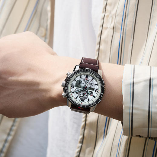 西铁城日本官方正品商务休闲光动能电波男士手表JY8086-11A 商品图5