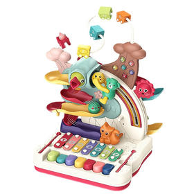 【荣民】BY808-25多功能宝宝智力早教益智大冒险 八音手敲琴玩具 婴幼儿串珠翻滚车