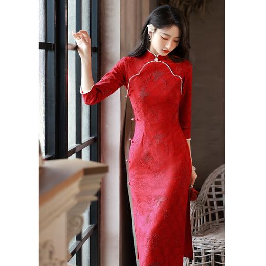 秋季新款，少女蕾丝旗袍 改良民国风复古结婚旗袍连衣裙年轻款BJS-505 商品图2