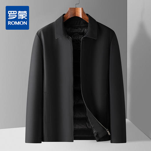 【90白鸭绒内胆】罗蒙羽绒服男士短款羽绒夹克爸爸装冬季保暖外套 商品图0