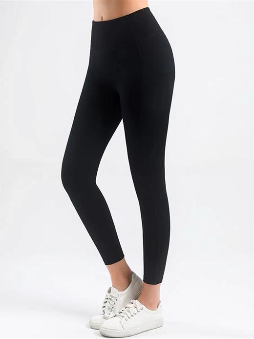 带口袋瑜伽裤女高腰收腹外穿无缝裸感提臀打底裤 商品图2