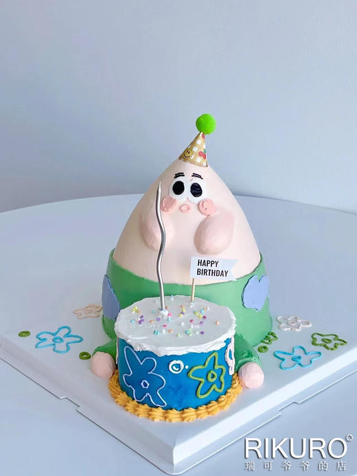 【海绵宝宝&派大星】翻糖手绘鲜果蛋糕 商品图1