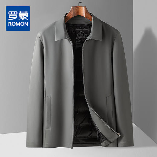 【90白鸭绒内胆】罗蒙羽绒服男士短款羽绒夹克爸爸装冬季保暖外套 商品图3