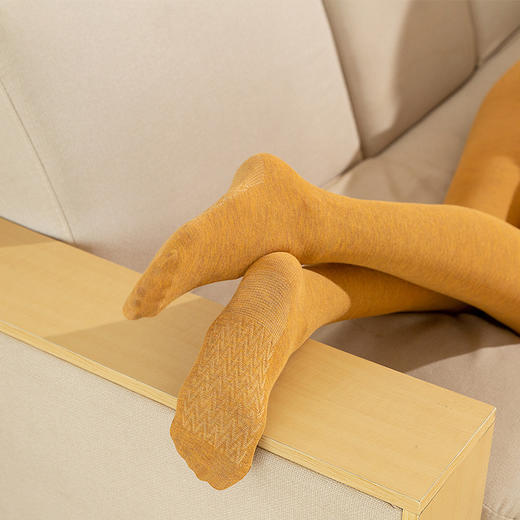 【纯色打底袜8色】春秋款不加绒纯色竖条纹抗起球 修身显瘦脚底防滑按摩打底连裤袜 商品图1