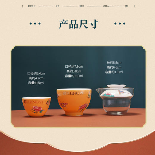 成艺德化陶瓷 皮球花旅行茶具简约便携功夫茶具快客杯 商品图3
