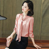 重磅真丝衬衫蝴蝶结飘带桑蚕丝上衣单排扣衬衣LS-LX825 商品缩略图2