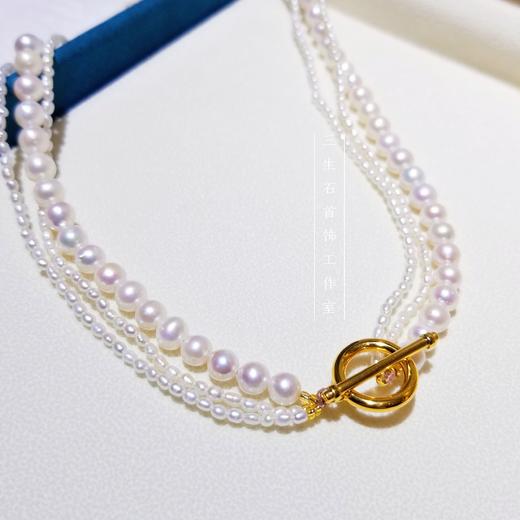 巴洛克珍珠+米珠三层设计项链 商品图5
