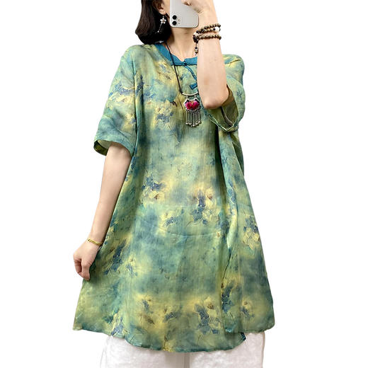 裁缝学苑AQ123 新款中式苎麻斜襟盘扣长袖茶服上衣纸样女装样板图 商品图5